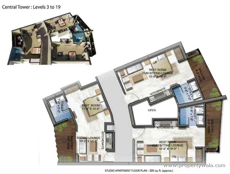 studio apartment floor plans. Studio Apartments Level 3 to19