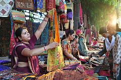 Connaught Place: the low class business people are forced to sell their goods in the open market as offices have become hotter here.