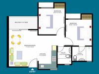 2 BHK Floor Plan