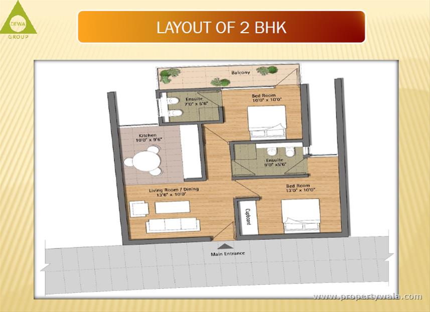 Layout 2 BHK Floor Plan