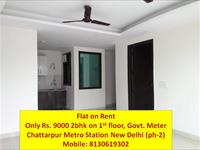 2bhk flat for rent in chattarpur plz call