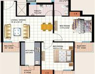 2 BHK Type-A Floor Plan