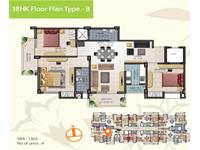 3BHK Floor Plan Type - B