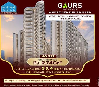 3BHK for sale in Gaur Aspire Centurian Park, Noida Extension, Greater Noida