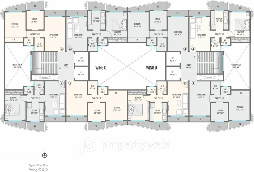 Typical Floor Plan - B
