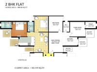 2BHK Floor Plan 563 Sq Ft