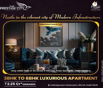 3BHK for sale in The Prestige City, Indirapuram, Ghaziabad
