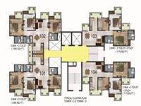 Typical Floor Plan - Tower C & D (2, 3 BHK)