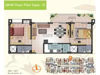 2BHK - Floor Plan Type D