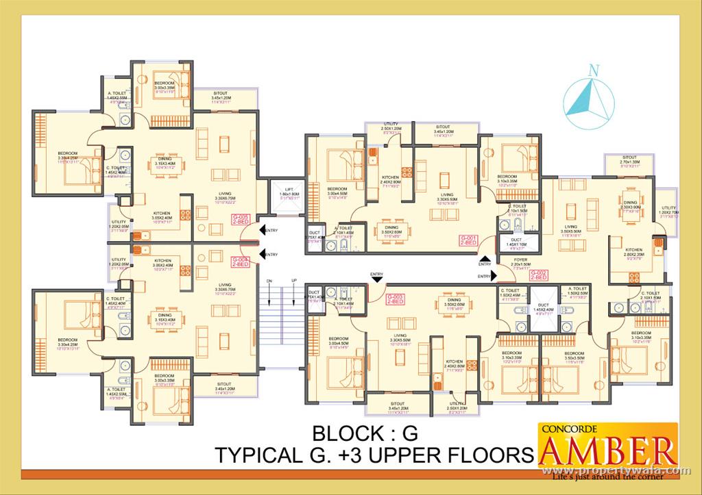Block - G - 3 Upper Floors