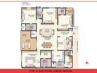 East Facing 3380 Sft, 4BHK + SQ