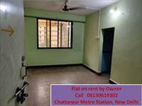 3 bhk flat for rent in chattarpur on brokerage direct to owner