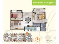 2BHK - Floor Plan Type E