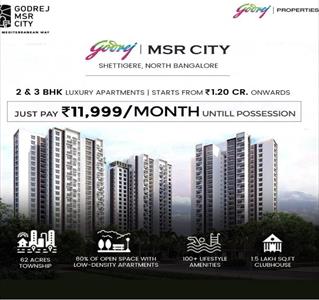 2BHK for sale in Godrej MSR, Devanahalli, Bangalore