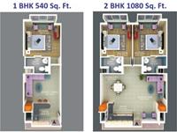 1, 2 BHK Floor Plan