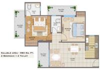 2BR+2T Floor Plan