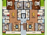 3BHK+ 3 Toilets+ 3 Store Floor Plan