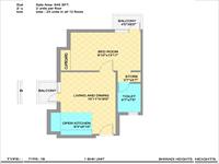 1BHK - 645 Sq Ft