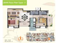 2BHK - Floor Plan Type F
