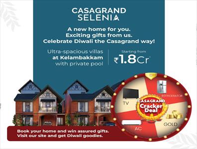 3 Bedroom House for sale in Casagrand Selenia, Kelambakkam, Chennai