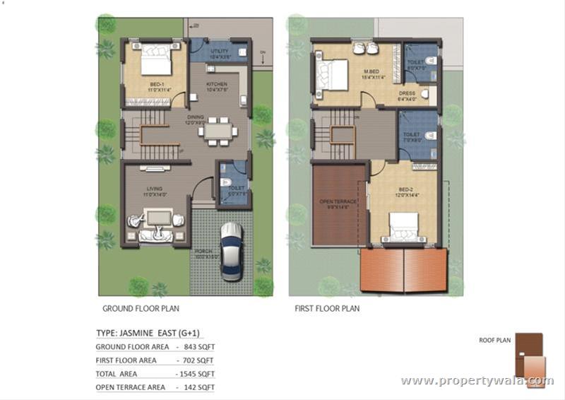 1545 + 142 sq. ft. (Open Terrace)