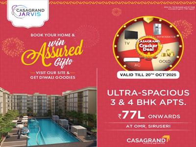 2BHK for sale in Casagrand Jarvis, Pudupakkam, Chennai