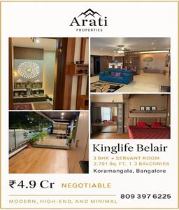 3 Bedroom Apartment for sale in Koramangala, Bangalore