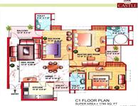 C1 FLOOR PLAN Accommodation = 3 B/R + 3 Toilets