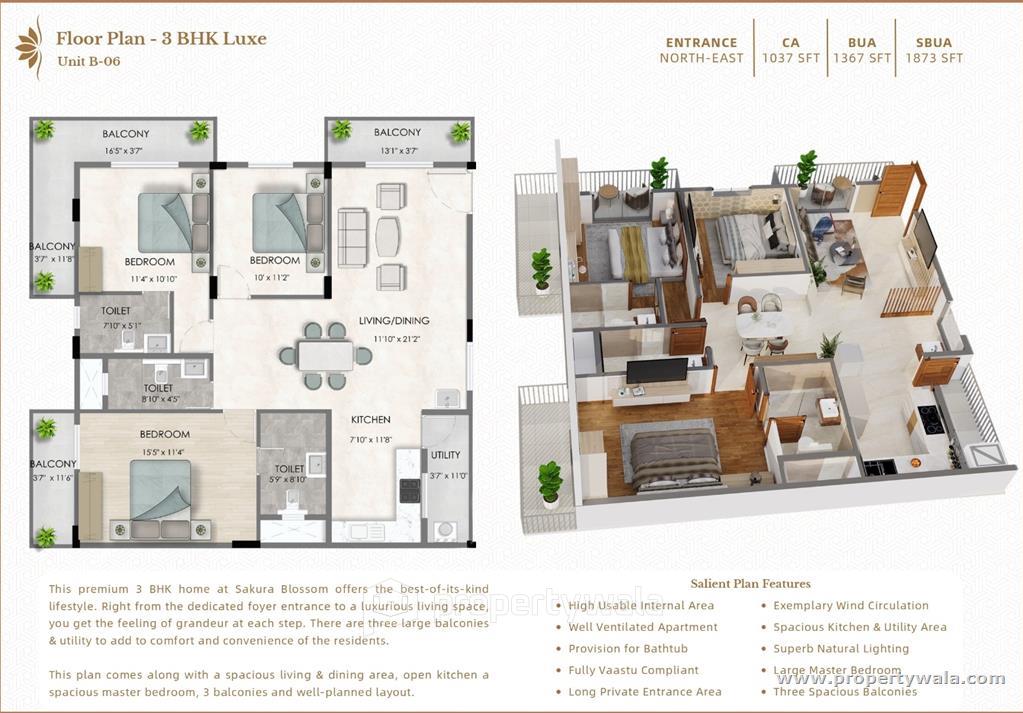 Project - Flat Area 3bhk