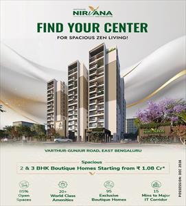 2 Bedroom Apartment for sale in Gunjur, Bangalore