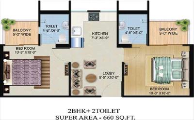 2BHK for sale in Migsun Vilaasa, Sector Eta 1, Greater Noida