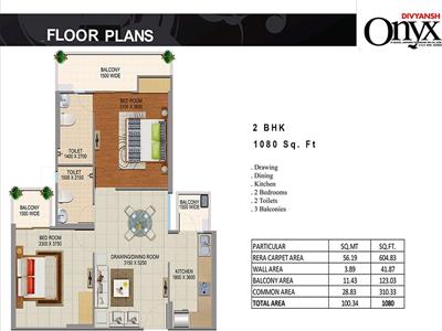 2 Bedroom Apartment for sale in Divyansh Onyx, NH-24, Ghaziabad