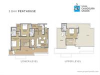 3 BHK Penthouse Plan