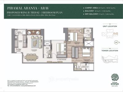 3BHK for sale in Piramal Aranya Arav, Byculla, Mumbai