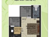 425 sq.ft. Floor Plan