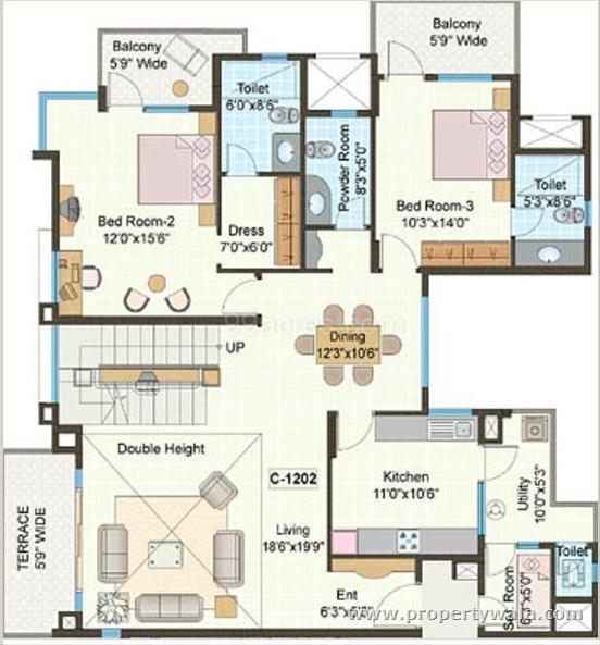 3BR-5T-1SR, 2480 Sq Ft.