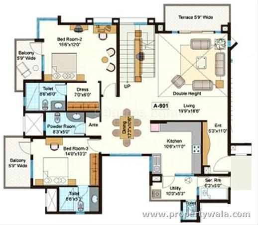 3BR-5T-1SR, 2505 Sq Ft.