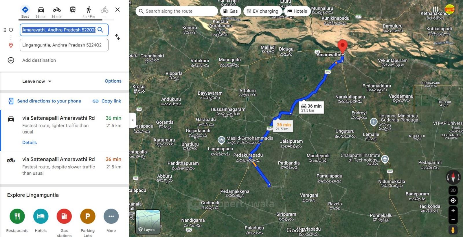 Distance Amaravathi