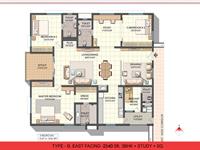 East Facing 2540 Sft, 3BHK + SQ