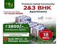 3BHK flat for sale in Mallampet and Pragathi nagar