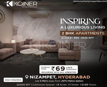 2 Bedroom Apartment for sale in Nizampet, Hyderabad