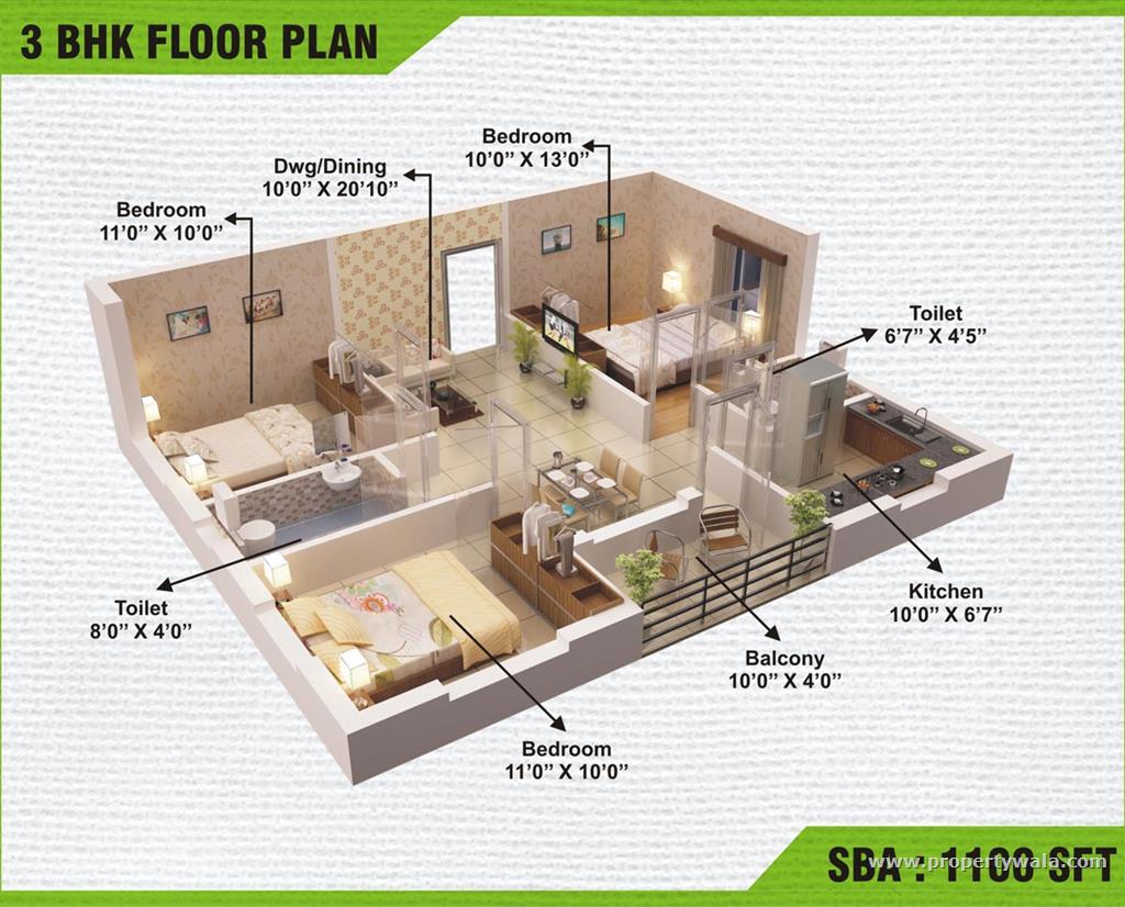 3bhk-house-plan-in-1100-sq-ft-autocad-design-pallet-workshop