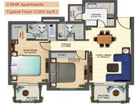 2BHK Floor Plan - 1263 Sq. Ft.