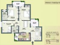 2BHK With Study Type II 1362 sq.ft