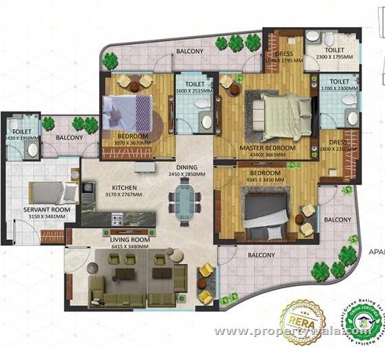 3 Bedroom Apartment / Flat for sale in Oxirich Chintamani, Sector-103, Gurgaon