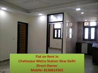2bhk flat for rent in chattarpur plz call