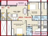 2BHK - 1100 Sq Ft. - A