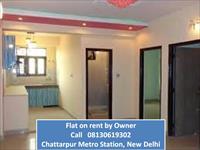 3bhk flat for rent in chattarpur near to metro station