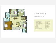 3BHK Type-A Floor Plan