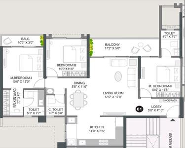 3 Bedroom Apartment for sale in Wakad, Pune